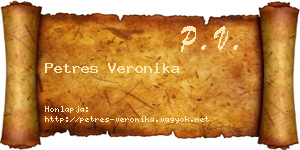 Petres Veronika névjegykártya